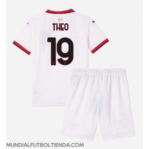 Camiseta AC Milan Theo Hernandez #19 Segunda Equipación Replica 2024-25 para niños mangas cortas (+ Pantalones cortos)